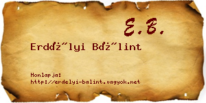 Erdélyi Bálint névjegykártya