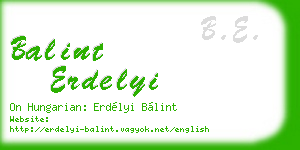 balint erdelyi business card